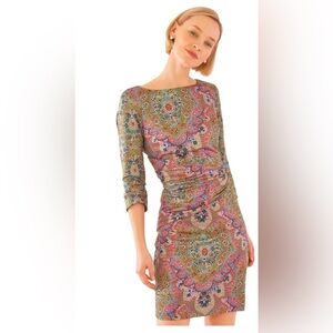 GRETCHEN SCOTT Jersey Corset Dress - Pleasantly Paisley in OLIVE Size XL (14)